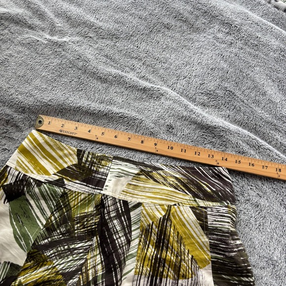 NYC Geometric Silk Skirt A Line Size 4 Retro Cotton Abstract Artsy Pleated 19985 - Picture 10 of 11